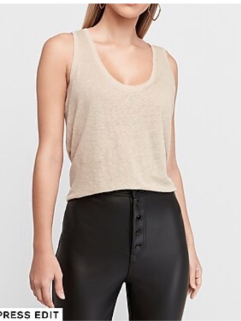 NWT Express Neutral Scoop Neck Tank Top - Beige